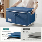 PRANDOM Storage Bins with Lids Linen Fabric Foldable Storage Boxes Organizer - Image 3