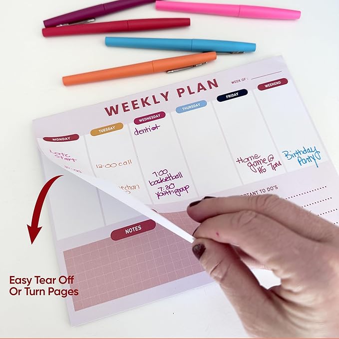 Weekly Planner Notepad – Tear-Off Weekly to do List Notepad, Weekl y Desk - Image 5