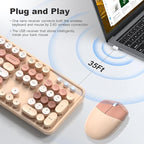 MOFII Wireless Keyboard and Mouse Combo, 2.4GHz Retro Full-Size Keyboard - Image 2