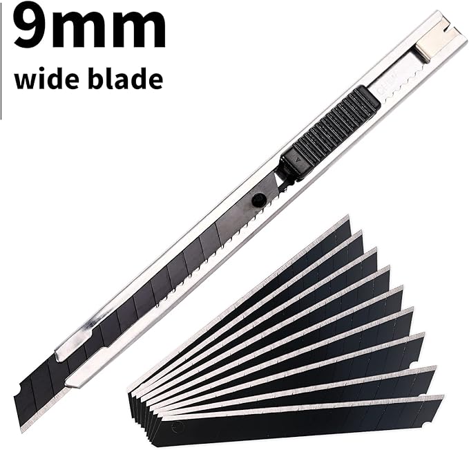Gomake 9mm Utility Knife Replacement Blades, 60 Degree Snap Off Carbon Steel - Image 5
