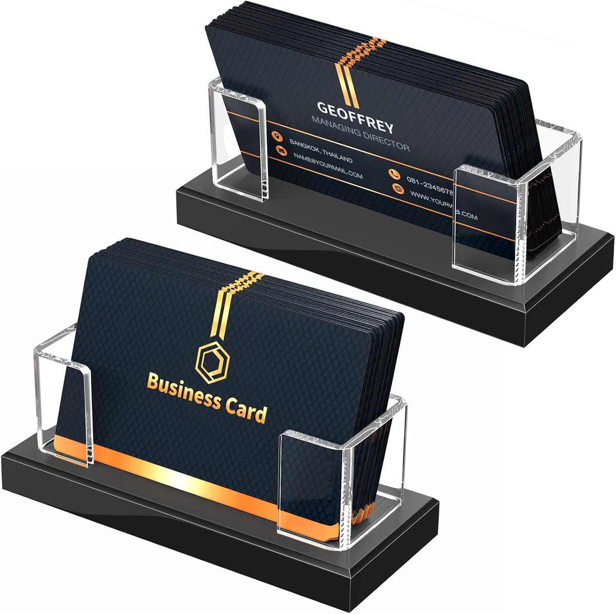 NIUBEE Acrylic Business Card Holder: Clear Plastic Business Cards Display Stand