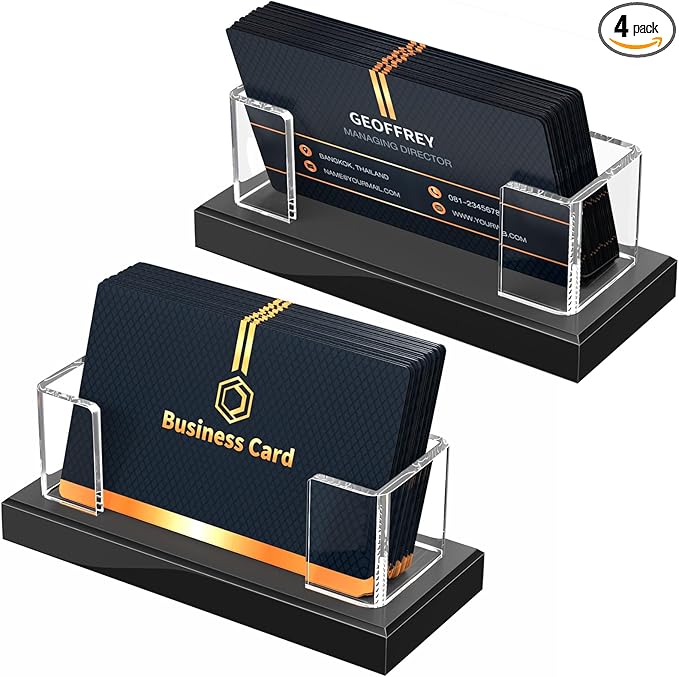 NIUBEE Acrylic Business Card Holder: Clear Plastic Business Cards Display Stand by NIUBEE