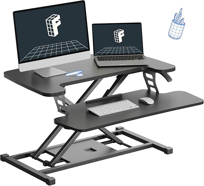FLEXISPOT Standing Desk Converter 28" Wide Height Adjustable Sit Stand Riser by FlexiSpot