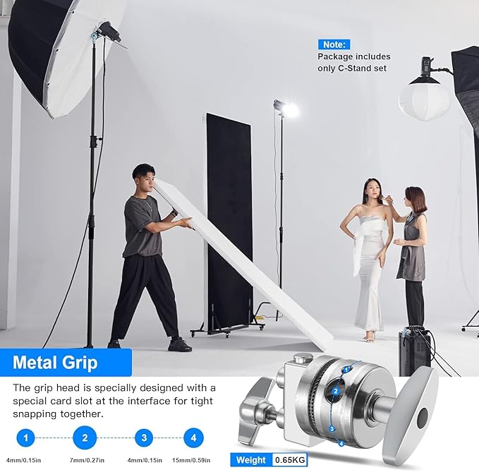 Soonpho Adjustable 10ft/3.3m Heavy Duty Light Stand - Image 4