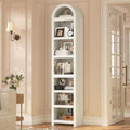 uposoja 76" tall narrow arched bookcase,7-teir mid-century modern, main product view