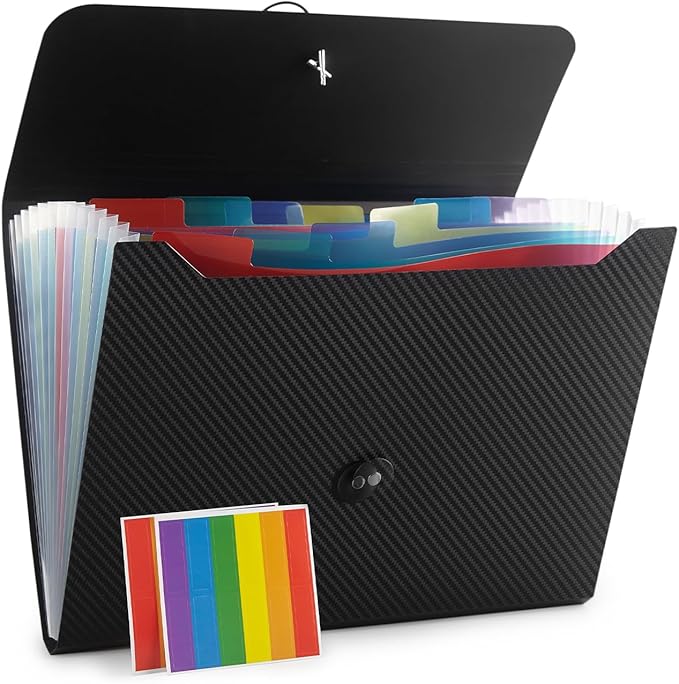 Expanding File Folder File Organizer 13 Pockets File Organizer Accordion Filing - Image 3
