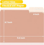 SUNEE File Folders Letter Size Pastel Colors, 250 Pack Manilla Folders 8.5 x 11 - Image 3
