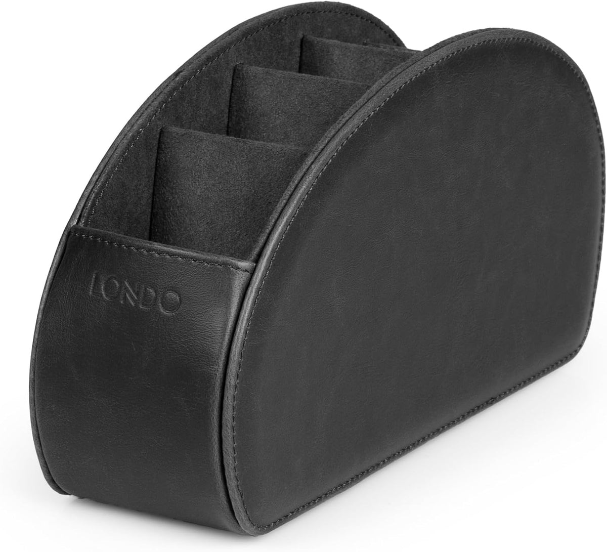 Londo PU Vegan Leather Remote Control Holder with 5 Pockets, Nightstand Caddy...