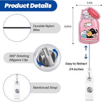 Anti Depressants Funny Cat Nurse Badge Reel, Cute Pink Retractable ID Card - Image 2