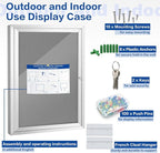 SWANCROWN Enclosed Bulletin Board Grey Felt Displays Boards Weather Resistant - Image 5
