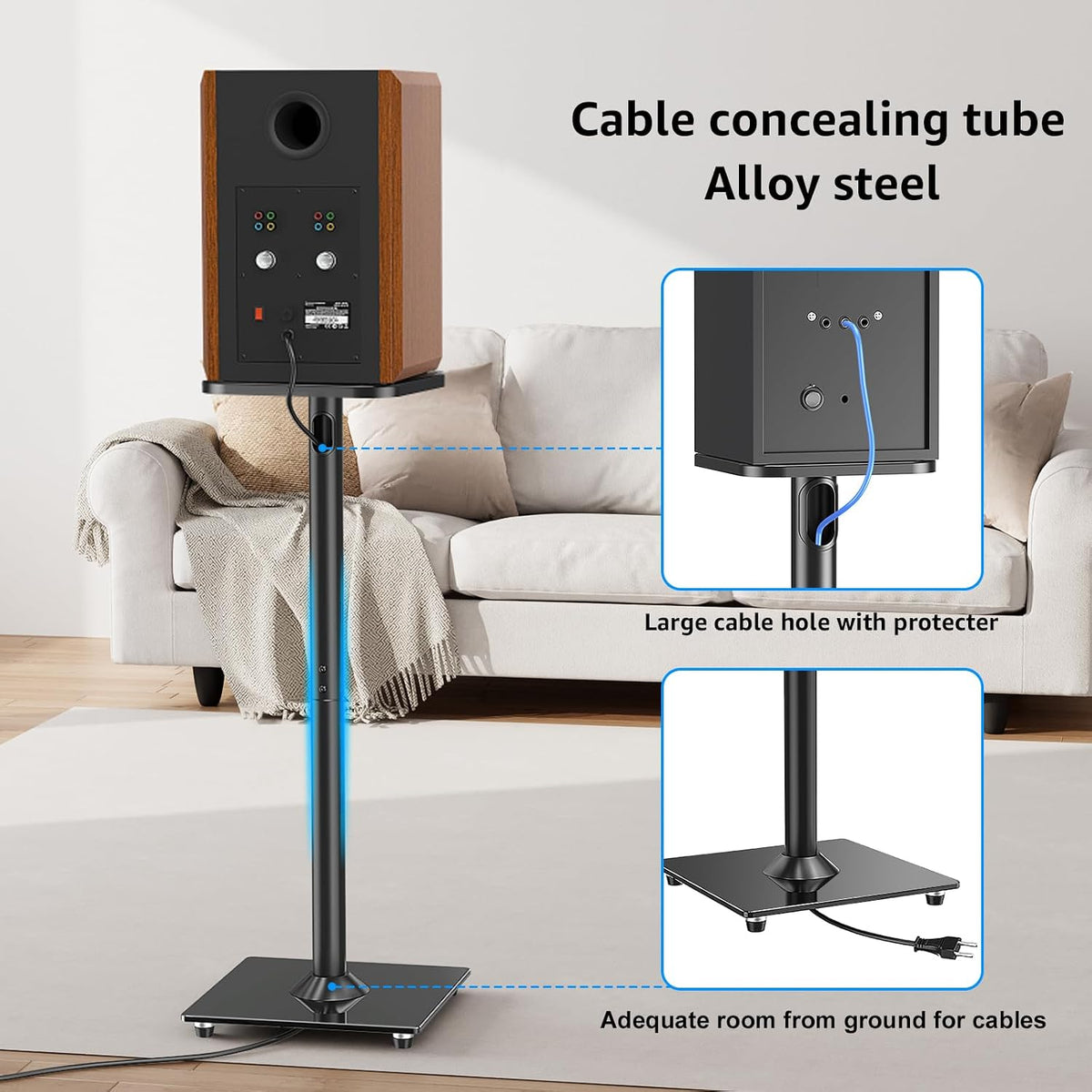 MOUNTUP Universal Speaker Stands Pair for Surround Sound Home Theater, 31&quo...