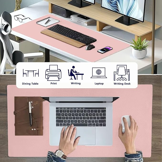 PU Leather Desk Pad Protector Gaming Mouse Pad Non Slip Desk Mat - Image 4