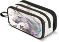 BOENLE Custom White Horse Butterflies Pencil Case Box Boys Girls Personalized by BOENLE-WELCOMEYOURCOMING