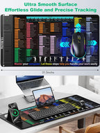Mouse Pad with Excel Shortcut Keys, Desk Pad with Wireless Charger & Phone Stand - Image 6