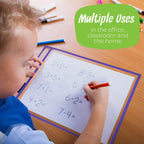 Walldeca Dry Erase Pockets. Clear Plastic Sleeves 8.5x11 25 Pack Paper | Reusable Sleeves And Write And Wipe Pockets, Plastic Covers For A Paper Holder Pack, Ideal For Classroom Use Every Single Day