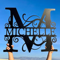 DecoSoul Personalized Metal Name Signs, Split Letter Monogram Wall Art Decor by DecoSoul