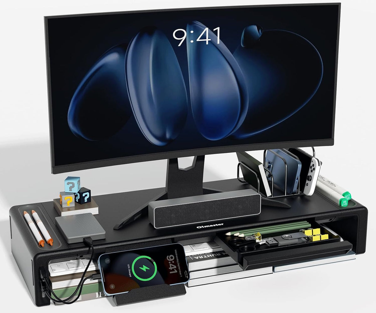 OImatser Monitor Stand Riser with USB 3.0 Hub & Type-C Port, Foldable Adj...