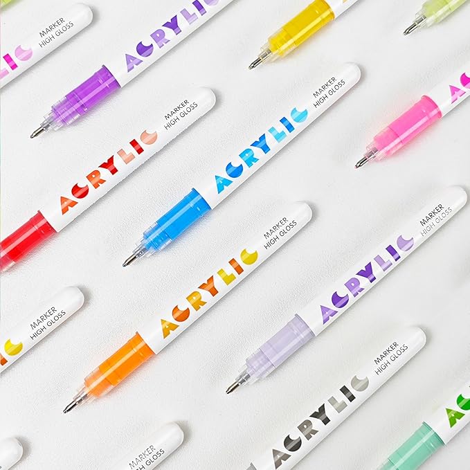 kander Acrylic Gel Pens, 12 Colors Highlighter Acrylic Gel Ink Pens - Image 5