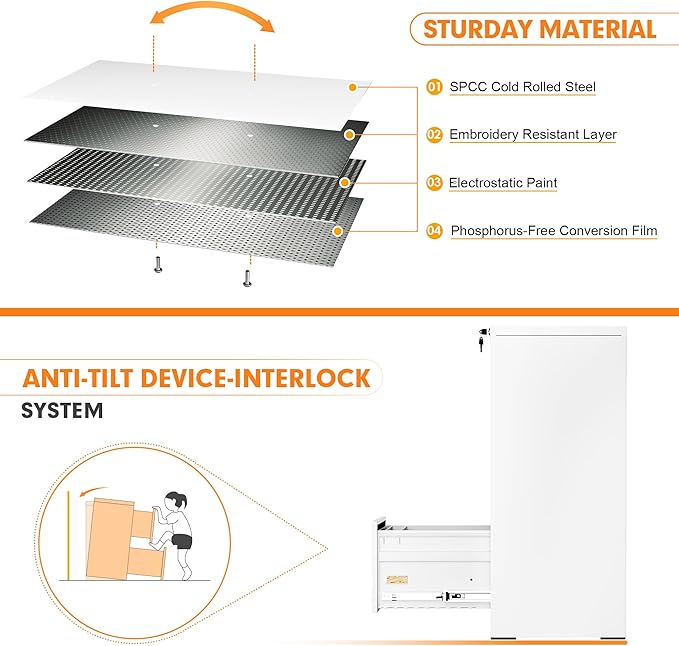 INTERGREAT 3 Drawers File Cabinet - Image 5