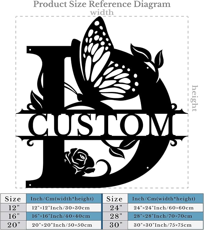 Personalized Custom Letter Name metal Signs, Custom Black Letter Monogram Wall - Image 5