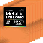 Hygloss Metallic Cardstock Sheets – 25 Shiny Red Copper Sheets, 8.5” x 11” by HyglossProductsInc