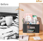 Marbrasse Pen Organizer with 2 Drawer, Desk Organizers and Accessories with 5 - Image 7
