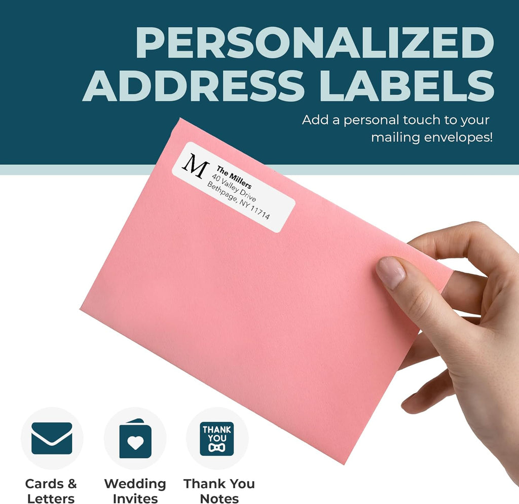Personalized Return Address Labels - Custom Monogram Address Stickers on Sheets (100-1000 Labels)