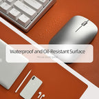 Wolaile PU Leather Desk Pad Blotter, Waterproof Orange Office Desk Mat - Image 9