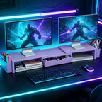 Spacrea Metal Desk Organizers and Accessories, Dual Monitor Stand Riser - Image 7