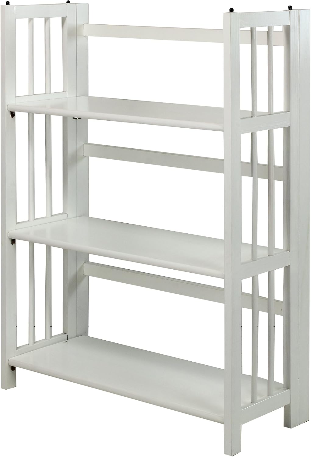 Casual Home 3-Shelf Folding Stackable Bookcase (27.5" Wide)-White