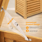 vingli 47 gallon wood deck box (natural) showing dimensions