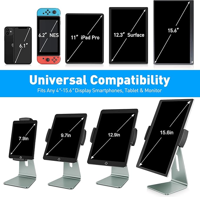 AboveTEK Elegant Tablet Stand, Aluminum Holder - Image 2