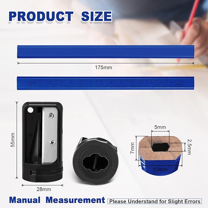 Honoson 200 Pcs Flat Construction Pencils - Image 2