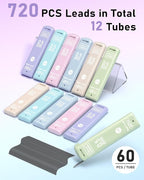 Four Candies 0.5mm Lead Refills in Case, 12 Tubes of 0.5 Lead, 60 Pieces per - Image 2