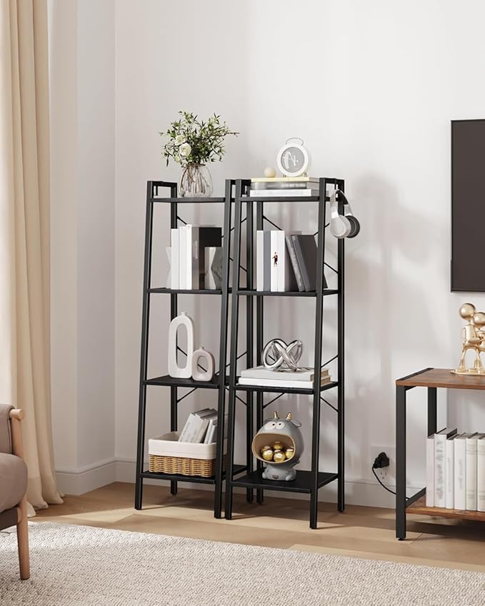 Hzuaneri Ladder Shelf, Bookshelf Bookcase, Freestanding Corner Storage Shelve - Image 3