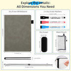 AGM Portable White Board Dry Erase Notebook, 8.4" x 6" Double Sided Folding - Image 2