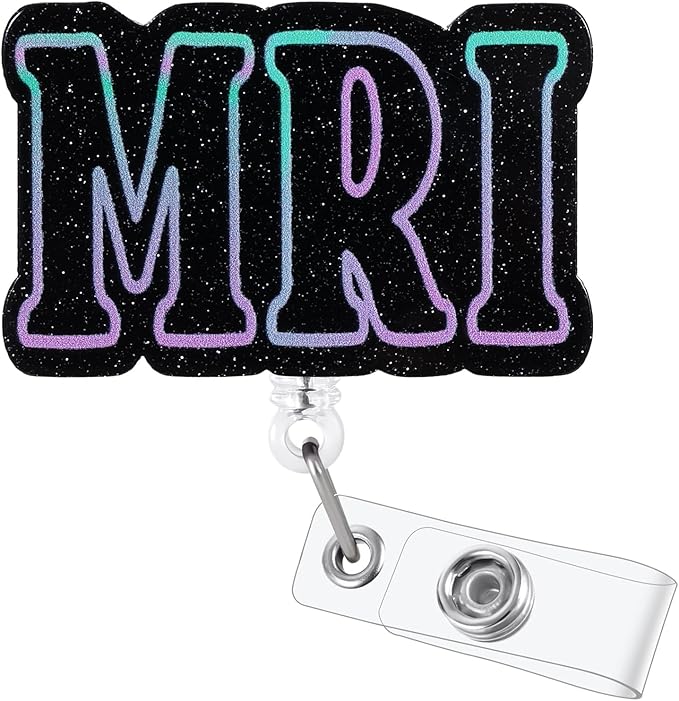 MRI Technologist Badge Reel | Retractable ID Card Badge Holder | Name Tag by BVIIE