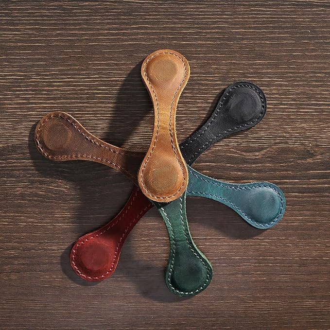 Artlaza Personalized Magnetic Leather Bookmark, 26 Letters Custom Leather - Image 2