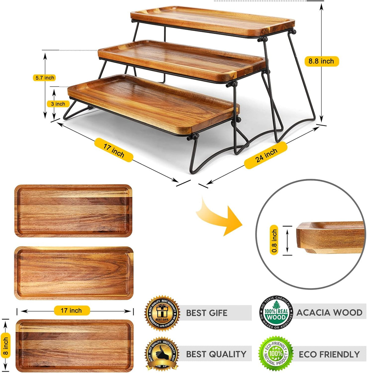 Manspdier 3 Tier Cupcake Stand and Towers Large Serving Tray for Party
