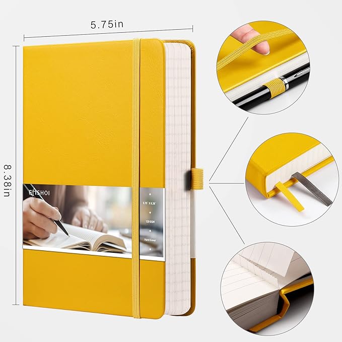 EMSHOI College Ruled Notebook 120gsm Thick Lined Journal - Image 5