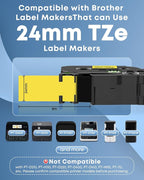 COLORWING TZe-651 24mm Yellow Label Tape Replacement - Image 2