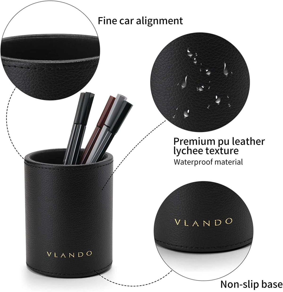 VLANDO Office Desk Organizer Leather Desktop Organizer Caddy with Drawer for ...