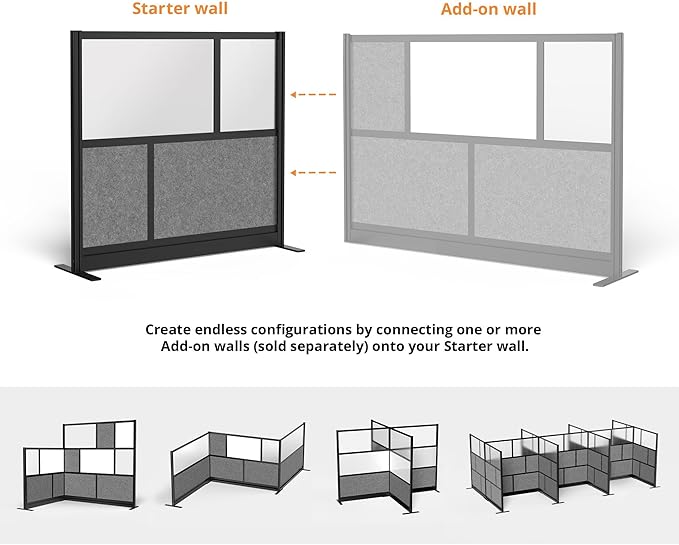 Stand Up Desk Store Expanse Modular Wall | 53'' x 48'' Wall | Expandable - Image 2