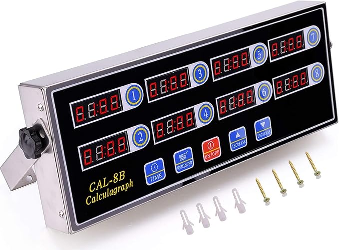 Commercial 8 Channel Kitchen Timer Digital Restaurant Timers Professional Loud by Unknown