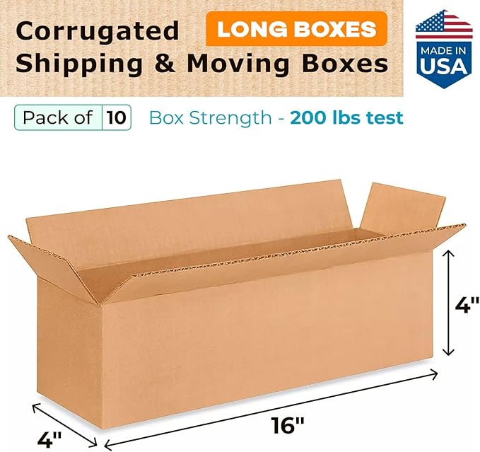 Long Moving & Shipping Boxes 16x4x4 inches - Image 2