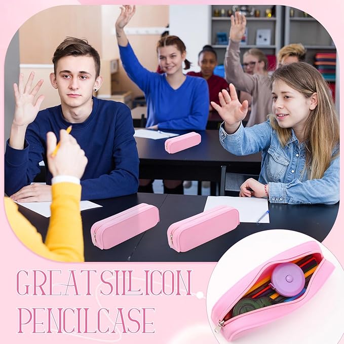 Feifeiya 8 Pcs Silicone Pencil Case Pen Zipper Pouch Bags Aesthetic Back to - Image 6