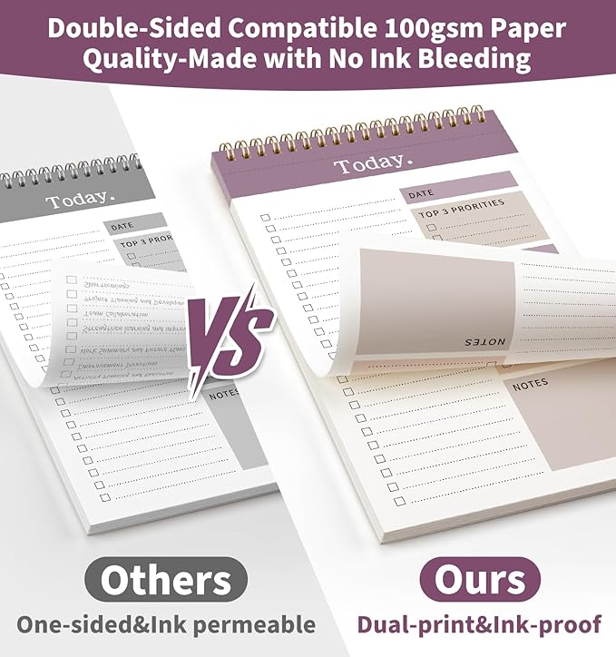 104 Pgs To Do List Notepad, 52 Undated Sheets Duplex-printed Daily Planner - Image 8