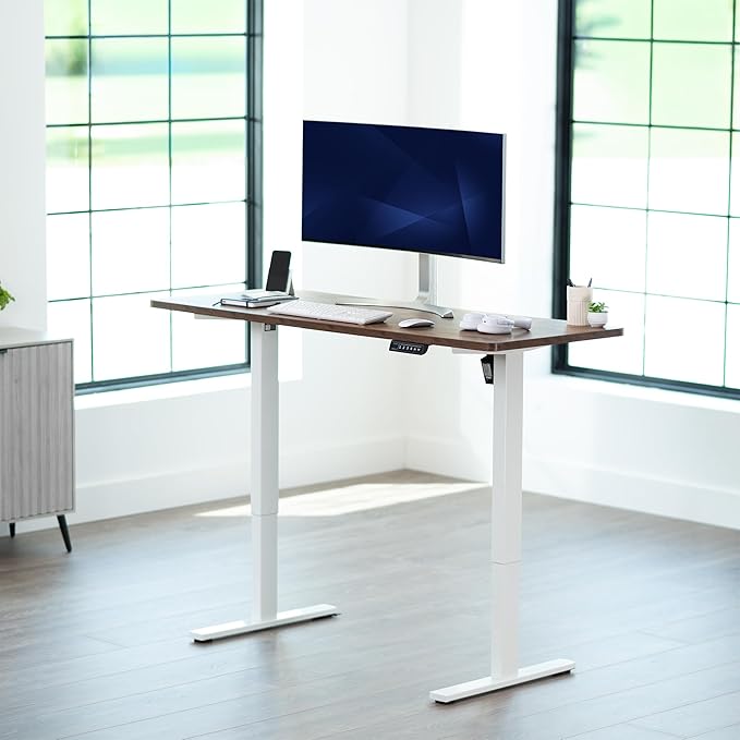 VIVO Electric 60 x 24 in Rustic Standing Desk, Memory Height Adjustment - Image 2