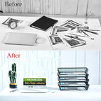 SETTFRFE 4 Tier Metal Mesh Desk Organizer-Stackable Letter Trays - Image 5