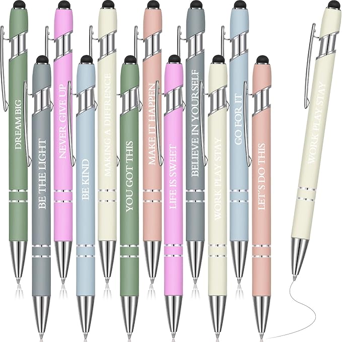 Zonon 12 Pcs Inspirational Pens Bulk Funny Ballpoint Pen by Zonon